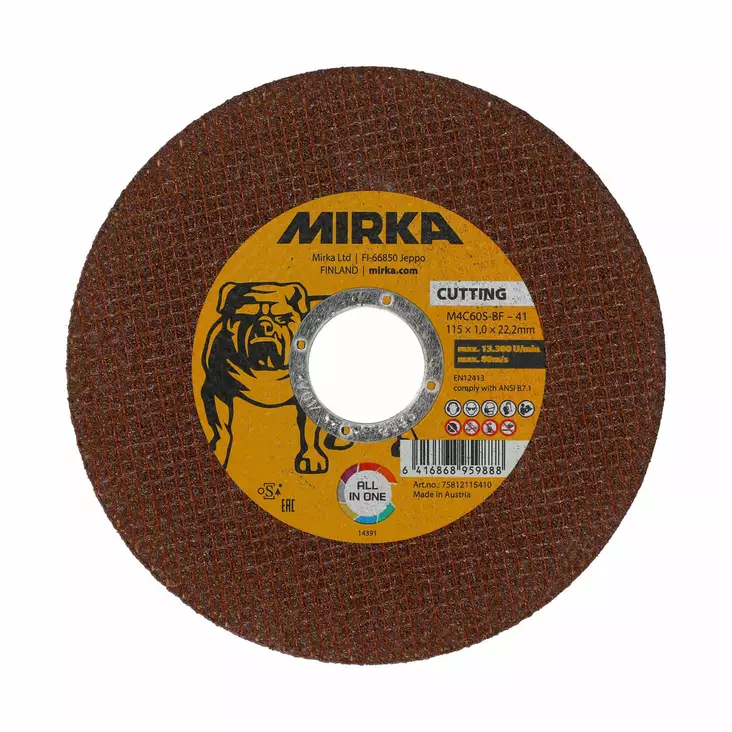 Mirka Multi Katkaisulaikka 115x1,0x22,2mmM4C60S-BF - Katkaisu-ja hiomalaikat - 75812115410 - 1