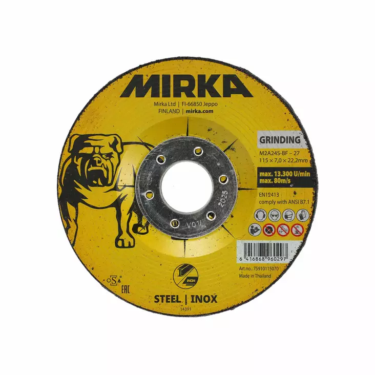Mirka Napalaikka 230x7,0x22,2mm M2A30Q-BF Inox - Katkaisu-ja hiomalaikat - 75910230070 - 1