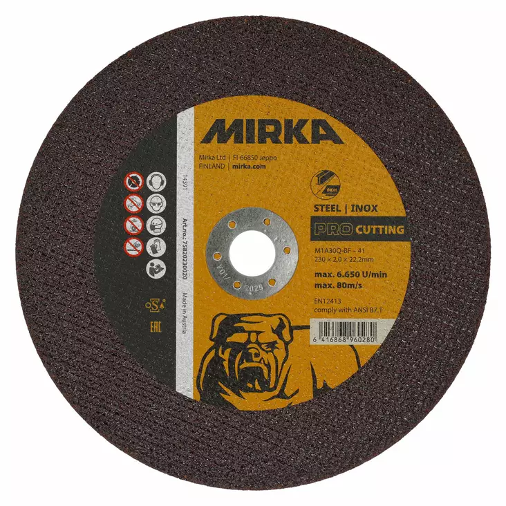Mirka PRO Katkaisu 230x2,0x22,2mm M1A30Q-BF I/S - Katkaisu-ja hiomalaikat - 75820230020 - 1