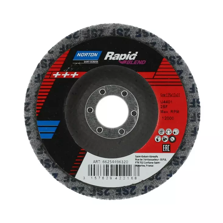 Norton Rapid Finish Blend Kiillotuslaikka 125x12x22 U4401 10kpl/ltk - Nylonlaikat - 66254496320 - 1