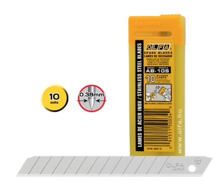 OLFA VARATERÄ 9MM AB-10S 10KPL/PKT - Puukot ja katkoteräveitset - 445012 - 1
