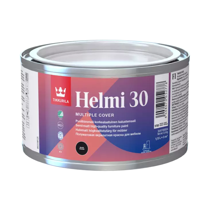 Helmi 30 3307 Sininen 0.33L - Kalustemaalit, ikkunamaalit ja ovimaalit - 36633070004 - 1