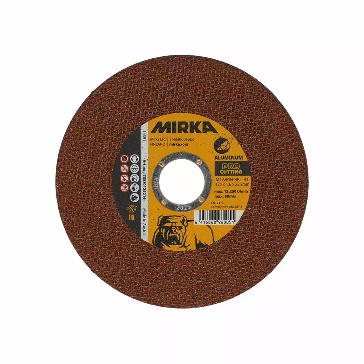 Mirka PRO Katkaisu 125x1,6x22,2mm M1A46N-BF Alu - Katkaisu-ja hiomalaikat - 75820125216 - 1