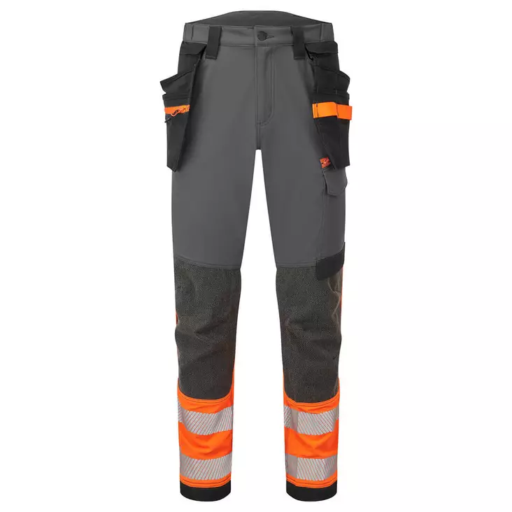 EV4 Hi-Vis 1-luokan joustavat housut irroitettavilla riipputaskuilla - Huomiohousut - EV442 - 1