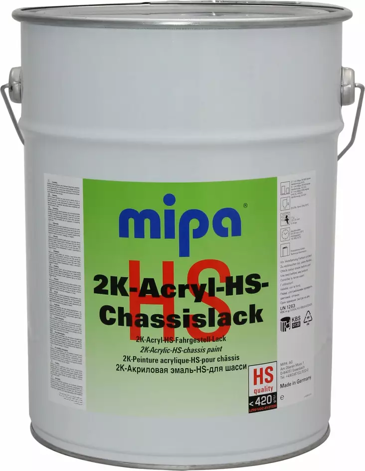 MIPA 2K-HS-AKRYL, RAL 9005 10L - Raskaskalustomaalit - 840209 - 1