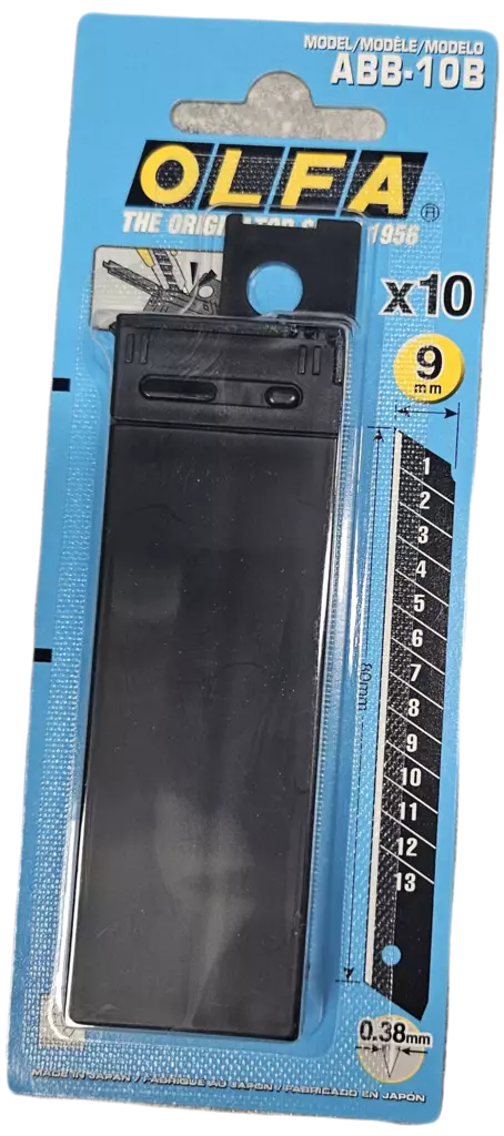 OLFA VARATERÄ 9MM ABB-10B 10KPL/PKT - Puukot ja katkoteräveitset - 445009 - 1