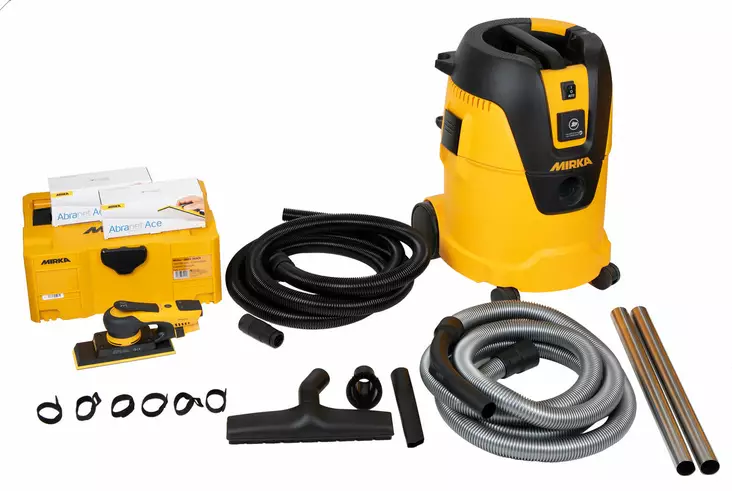 Mirka DEOS 383CV 70x198mm sähköhiomakonepaketti - Epäkeskohiomakoneet - KIT1803MFI - 1