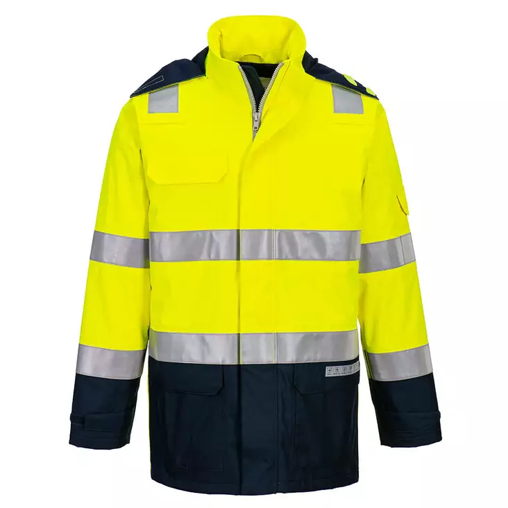 Bizflame Hi-Vis lämpövuorellinen ja sateenkestävä valokaarisuojattu takki - Palosuojatut takit - FR605 - 1