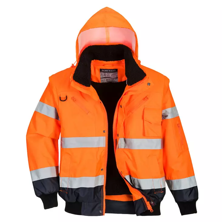 Hi-Vis 3-in-1 Kontrasti Bomber-takki - Huomiotakit - C465 - 1