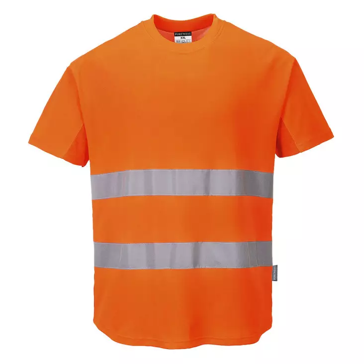 Hi-Vis Cotton Comfort tuuletusaukollinen t-paita - Huomiopaidat - C394 - 1